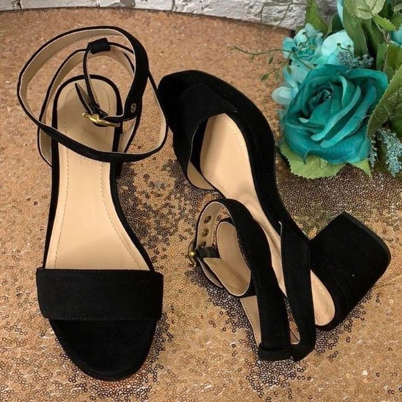 COACH black suede platform sandals 5 🆕 - Picture 3 of 8